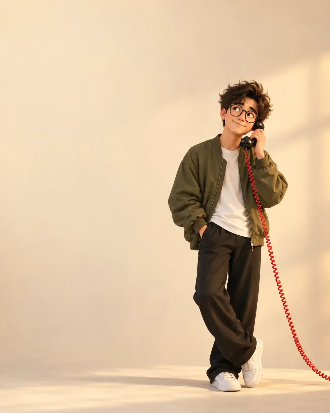 Warm Minimalist 3D Animated Editorial Illustration Of A Cute Young Man