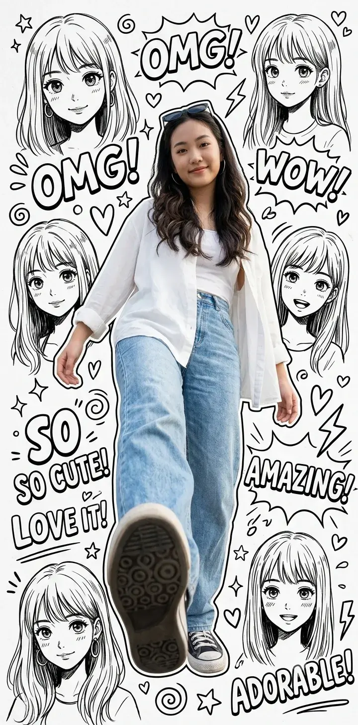 Y2K Manga Girl Aesthetic | Pop Art Streetwear Fashion