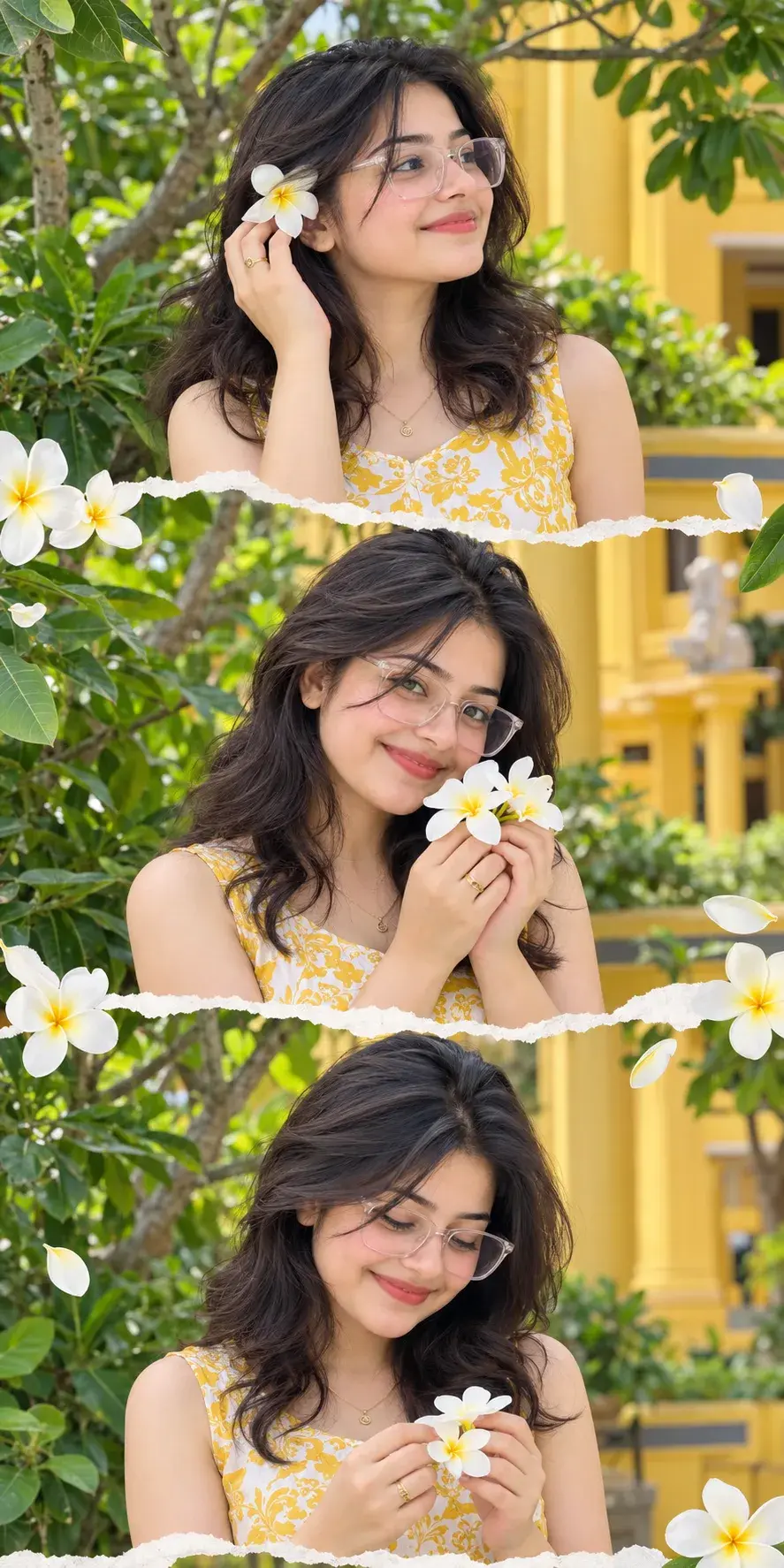 Yellow Aesthetic Girl Portrait 🌼 | Plumeria Flower Photography & Pinterest Photo Ideas